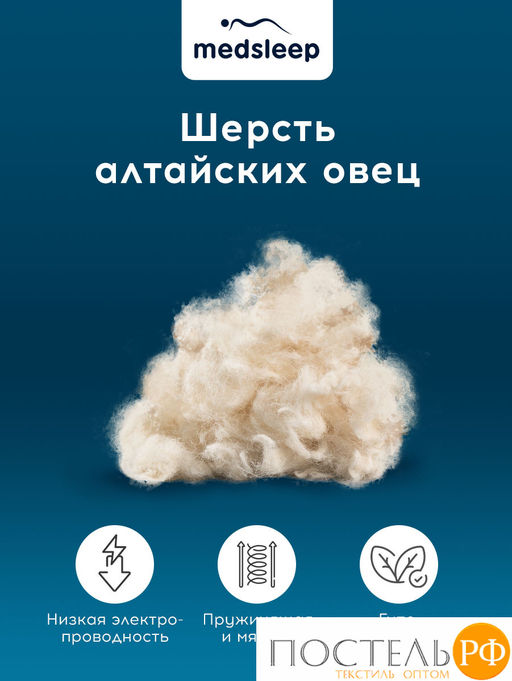 MedSleep ARIES Одеяло Зимнее 200х210, 1пр, хлопок/шерсть/микровол. 500 г/м2  фото 4
