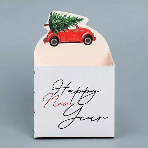 Коробка для мини-букетов Happy New Year, 12 х 17 х 10 см - Дарите счастье фото 3