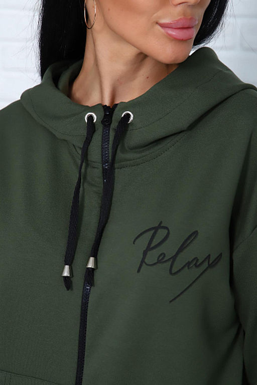 Костюм с брюками, футер с лайкрой 2-х нитка (00907, хаки)