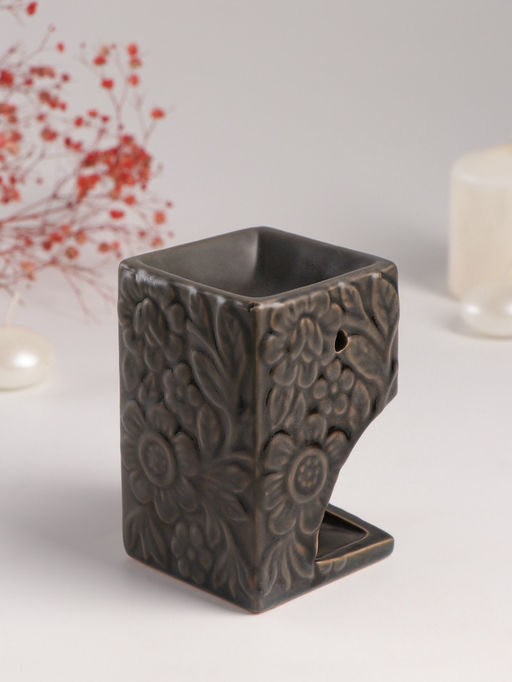 Аромалампа для эфирных масел Цветочный букет, керамика, т. оливковая, 7.7?7.7?12 см - Simaland фото 3