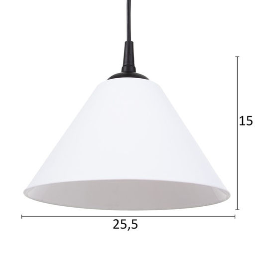 Подвес на потолок BayerLux «Конус», 1×15 Вт, Е27, черный/белый, 25×25×15 см