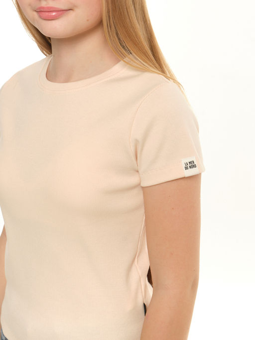 Футболка в рубчик 22-0210 персик