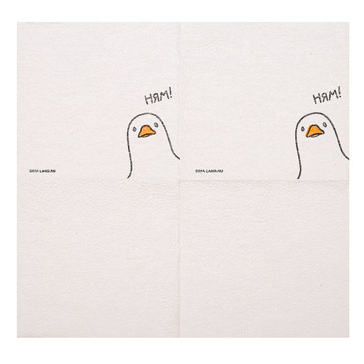 Цена за 2 шт. Салфетки бумажные однослойные «Гусь» 24 х 24 см, 20 шт