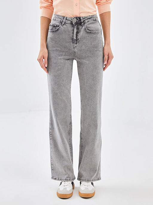 Wideleg Kad?n Jean Pantolon