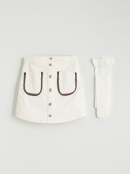 Basic K?z Bebek ?ort Etek ve K?lotlu ?orap 2li