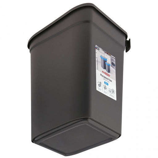 Ведро для мусора с плавающей крышкой пластмассовое SMART BIN 10л, с креплением для мусорных пакетов, серый Econova(Россия) - Домашняя мода фото 8