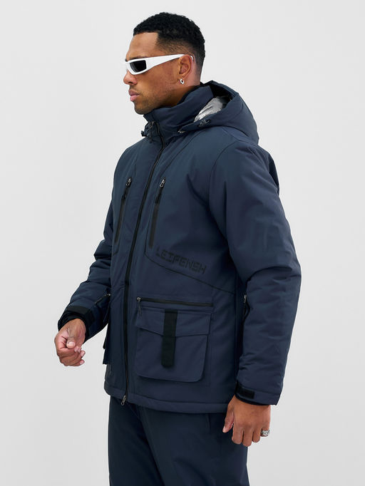 Горнолыжный костюм мужской зимний темно-серого цвета 394TC - Leifensh фото 15