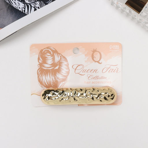 Заколка - автомат для волос «Хелле», классика рельеф, 8 см, золото