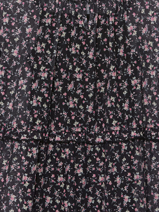 Bisiklet Yaka ?i?ekli K?z ?ocuk Elbise