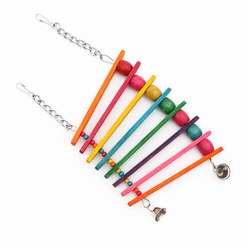 Игрушка для птиц Радуга с колокольчиками, 25 х 12 см - Пижон фото 5