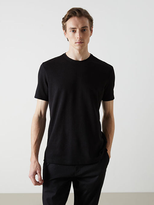 Bisiklet Yaka Penye Erkek Ti??rt