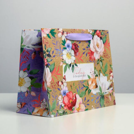 Цена за 4 шт. Пакет подарочный крафтовый, упаковка, Today, 23?18?10 см