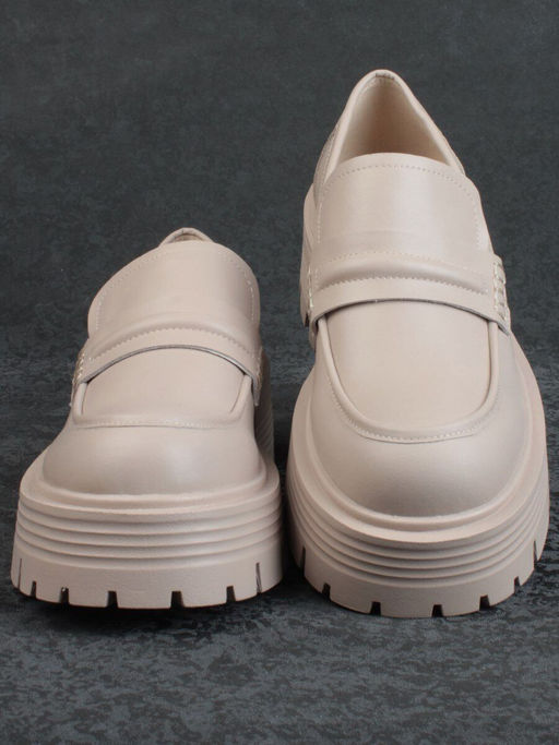 03-C1815-2 BEIGE Лоферы женские (натуральная кожа) - Фабричный китай фото 10