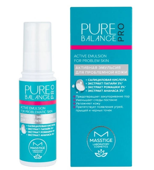 Masstige PURE BALANCE PRO Эмульсия Активная для проблемной кожи 50мл