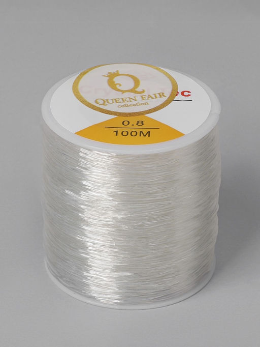 Нить силиконовая резинка, d=0.8 мм, L=100 м, прозрачная