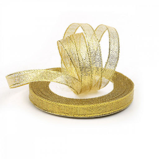 Лента Парча 12мм в инд.упаковке цв. золото Magic4Hobby рол. 22,85м (1м)