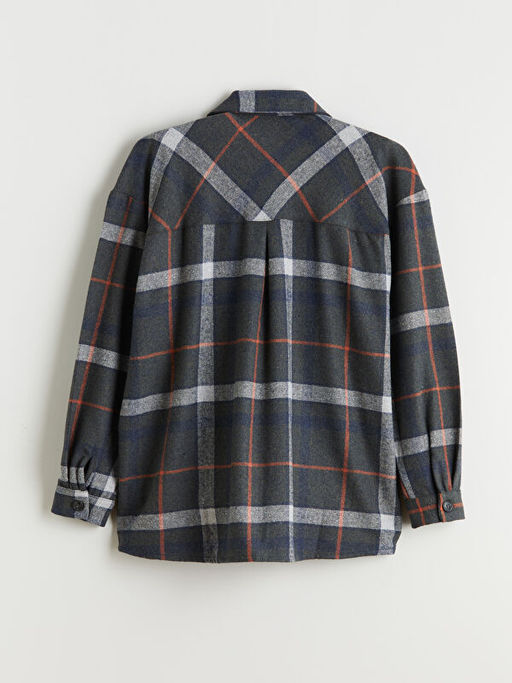 Ekose Oversize Kad?n Oduncu G?mlek Ceket