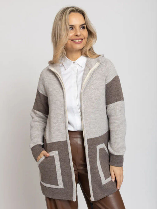 ЗЛАТА Кардиган В 1873/кофейный