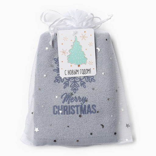 Полотенце махровое Снежинка 30х60 см, 100% хлопок, 340 г/м2 - Этель фото 5