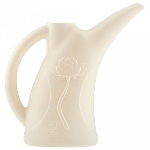 Лейка для комнатных растений пластмассовая 2л Лотос, 27,5х11,5х29см, пищевой полиэтилен, молочный (Россия) - Домашняя Мода фото 2
