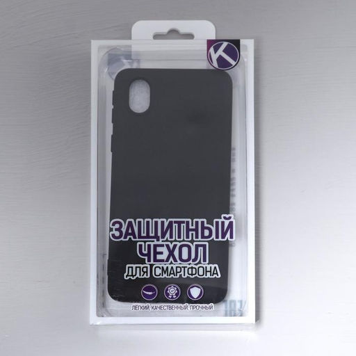 Чехол Krutoff, для Samsung Galaxy A01 Core, матовый, черный