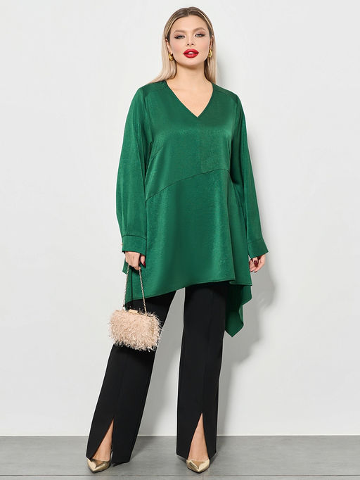 Блузка 0123-8а тёмно-зелёный - Aquarell фото 8