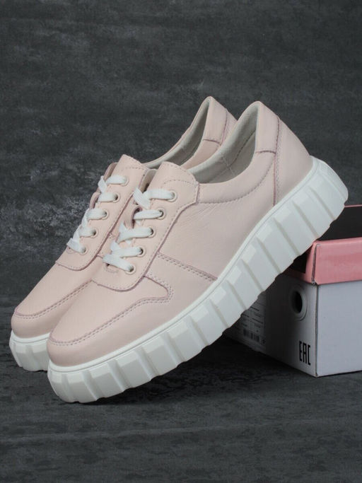 05-PDA96-2 LT. PINK Кроссовки женские (натуральная кожа)