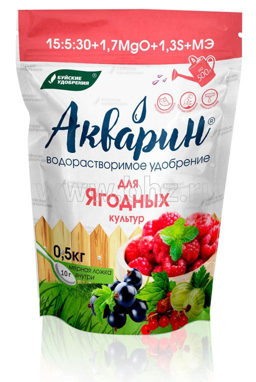 БХЗ АКВАРИН Ягодные культуры дой-пак 500 гр (12 шт./упак.)