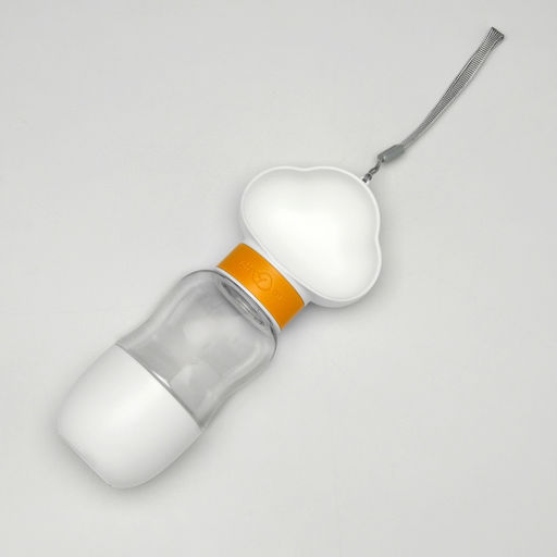 Поилка прогулочная 585 мл+контейнер для корма, жёлтая - Пижон фото 3