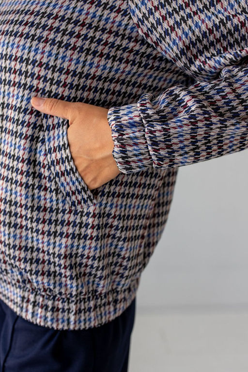 Бомбер Б-03 черно-голубой