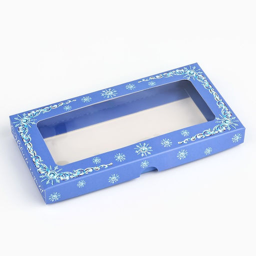 Цена за 5 шт. Коробка для шоколада новогодняя «Снежная сказка», с окном, 16×8×1.5 см