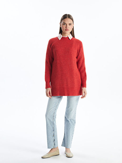 Dik Yaka Kad?n Triko Tunik