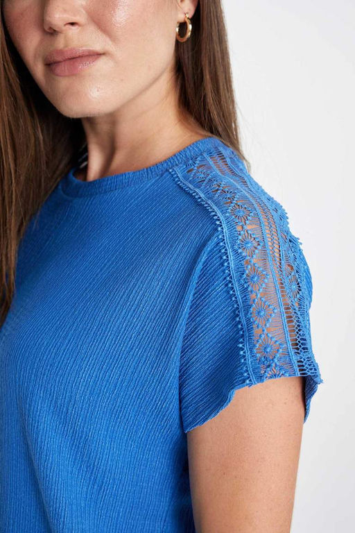 Футболка с круглым вырезом и короткими рукавами - Defacto фото 8