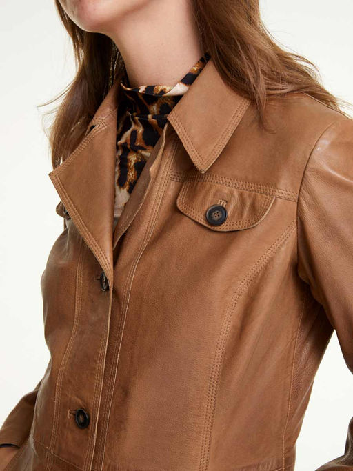 Кожаное пальто, нуга - Heine фото 8