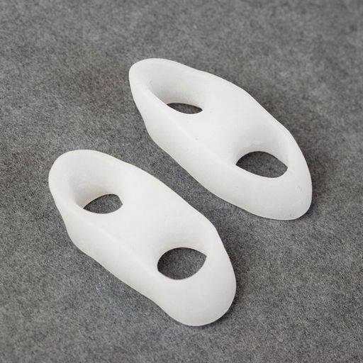 Цена за 3 шт. Корректоры - разделители для пальцев ног, на 2 пальца, силиконовые, 3.5×1.5 см, пара, белые