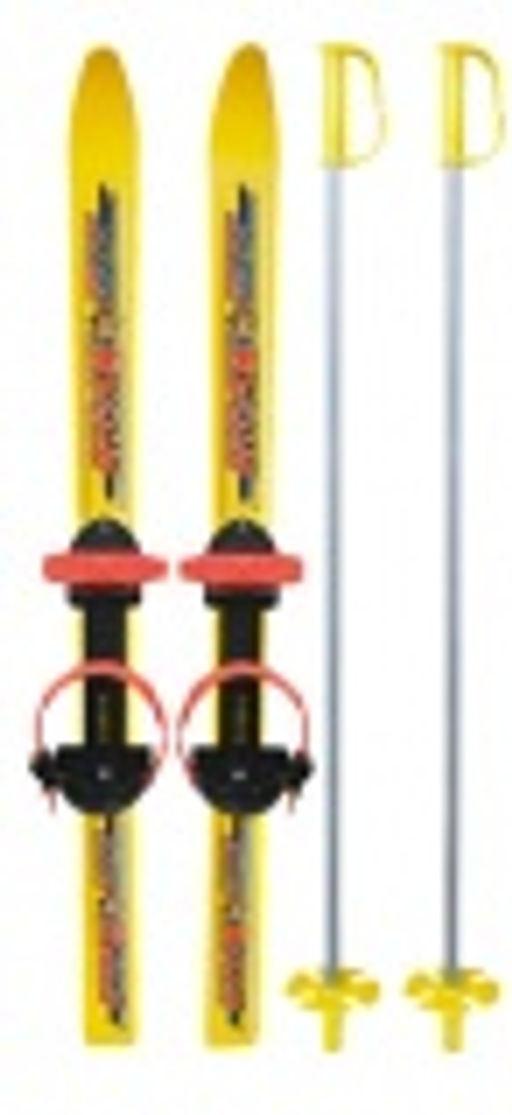 Лыжи детские "Вираж-спорт" пластик, дл.100см, с универс.креплением с палками 100см, сетка (12шт)