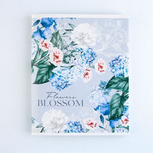 Тетрадь в клетку, 96 л., А5, на скрепке, блок №1, Flowers blossom