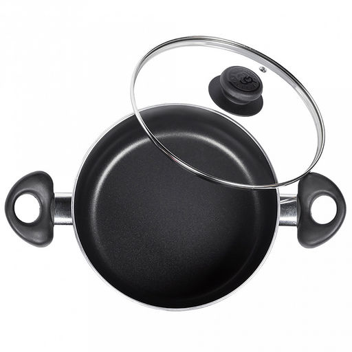 Kumir Кастрюля с антипригарным покрытием 3,5л, д22см, h10,8см, s2,5мм, штампованный алюминий, стеклянная крышка, бакелитовые ручки (Россия) - Домашняя мода фото 5