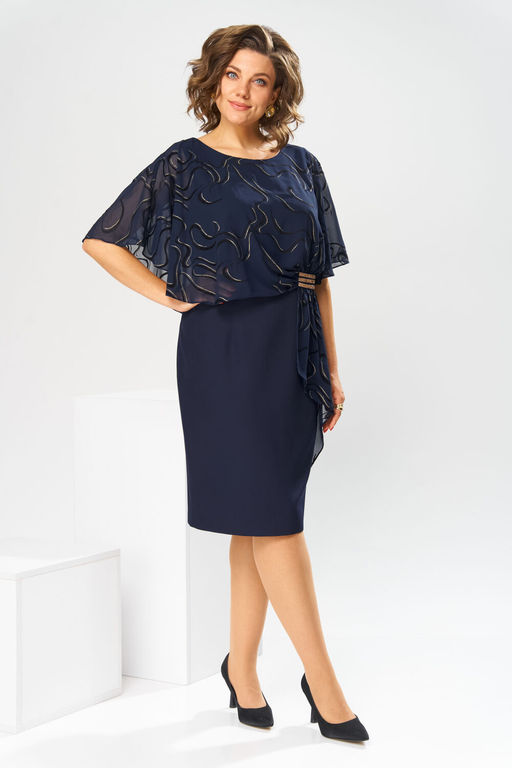 Платье Romanovich Style 1-2371 синий флок