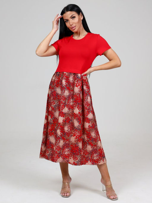 511 ЖЕНСКОЕ ПЛАТЬЕ (Красный) - А-дина фото 3