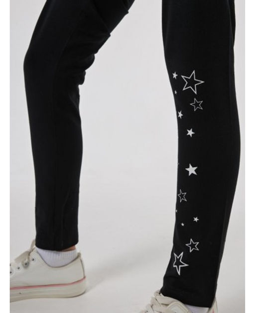 Лосины дет GL 179-058 с принтом - чёрный
