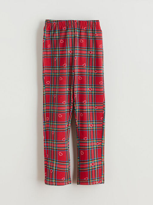 Beli Lastikli Ekose K?z ?ocuk Pijama Alt?