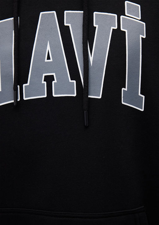 Mavi Logo Bask?l? Kapusonlu Siyah Sweatshirt  фото 7