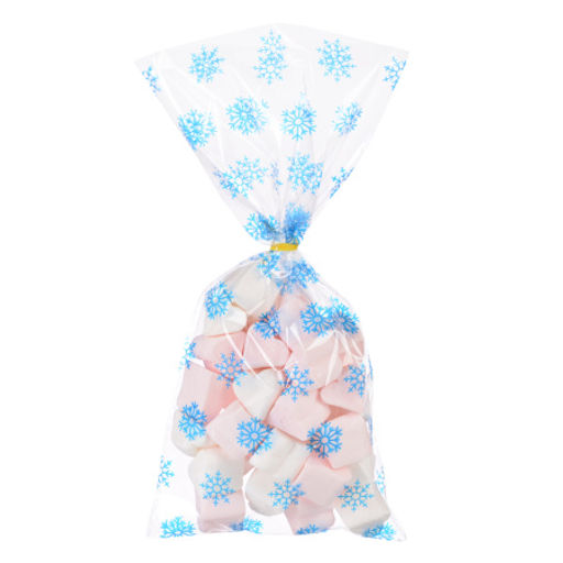 Пакет подарочный набор 50 штук 13х27 Новый год Снежинки / NG1050 /уп 100/ - Галеонтрейд фото 5