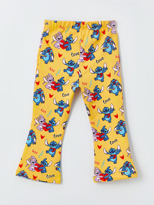 Beli Lastikli Lilo ve Stitch Bask?l? K?z Bebek Tayt - Waikiki фото 3