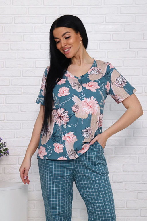 Костюм с брюками (00991, зеленый) - Плиона фото 13