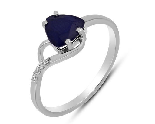 Кольцо, 1 сапфир корунд триллион 7 мм/1.09 ct, Базель