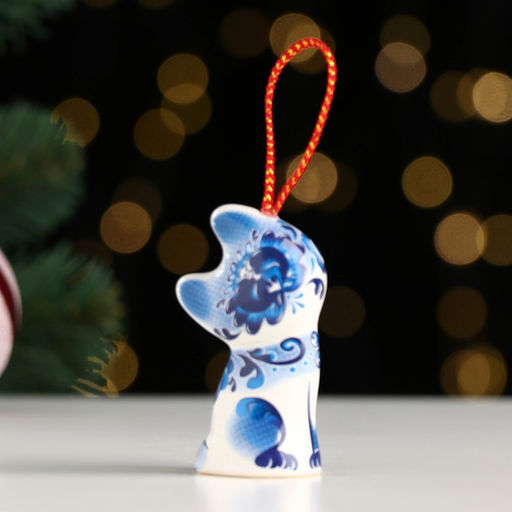 Сувенирный колокольчик Котёнок №1 гжель , 6 см - Simaland фото 3