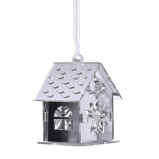 Электрогирлянда светящаяся Домик (6.5*5см) серебро - Снеговичок фото 2