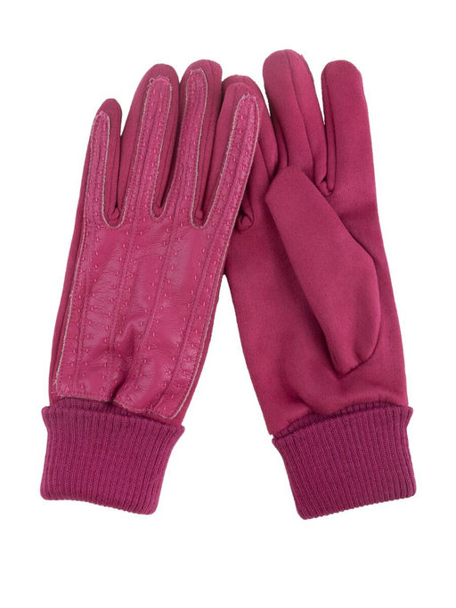 Перчатки из экокожи, экозамши и шерсти